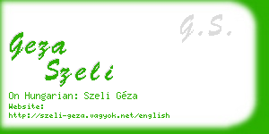 geza szeli business card